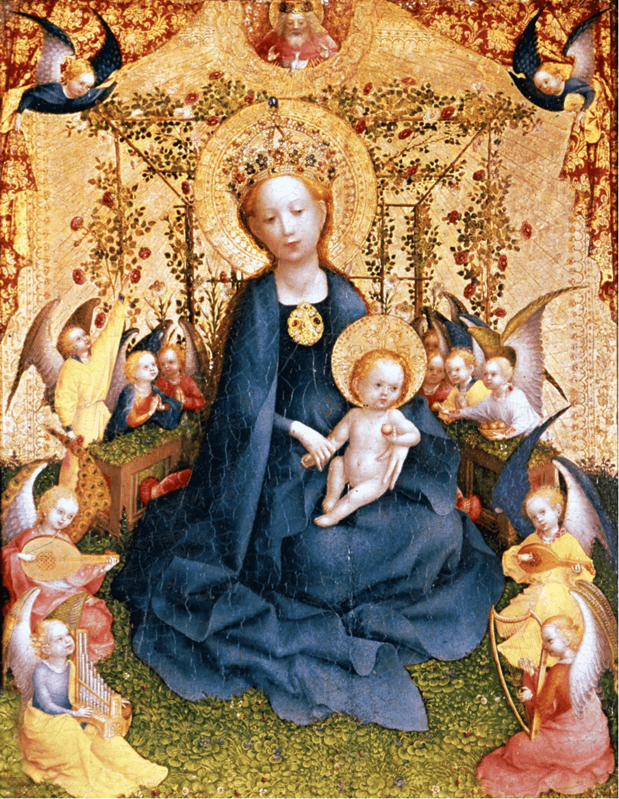 MADONNA OF THE ROSE BOWER, BY STEFAN LOCHNER c. 1440 – 1442